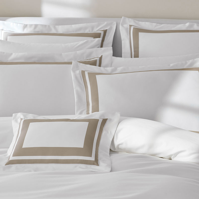 Double Border Premium Smooth Supima® Cotton Wrinkle-Free Sateen Sham - Light Birch, Lumbar