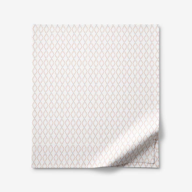 Feliciana Geo Garment Washed Cotton Percale Flat Bed Sheet - Clay, Twin/Twin XL