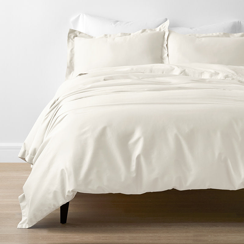 Classic Smooth Rayon Made From Bamboo Sateen Bed Duvet Cover - Ivory, Full