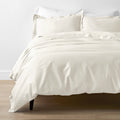 Classic Smooth Rayon Made From Bamboo Sateen Bed Duvet Cover - Ivory, Full/Queen