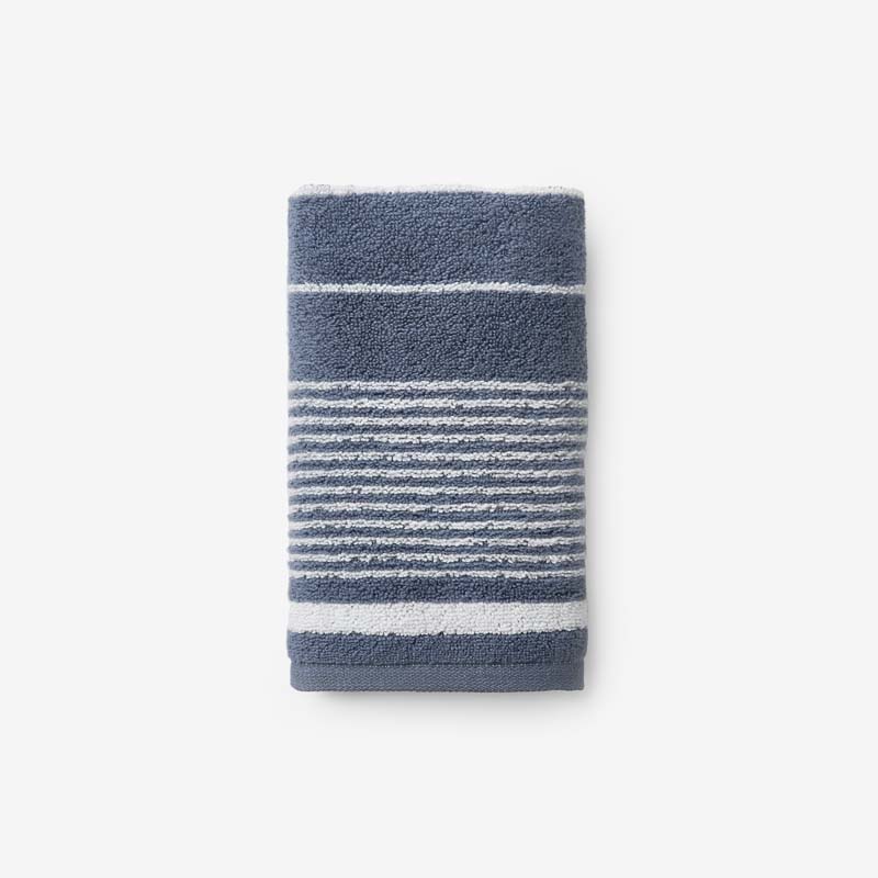 Plush Spa Stripe Hand Towel - Light Indigo
