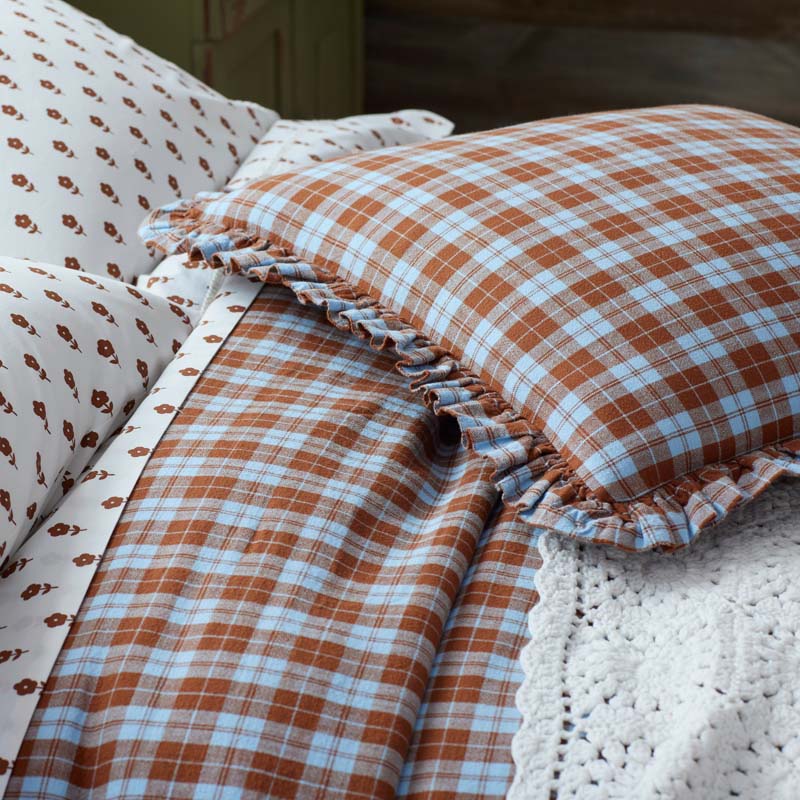 Classic Plaids Yarn-Dyed Cotton Decorative Square Pillow Cover - Harbor Plaid