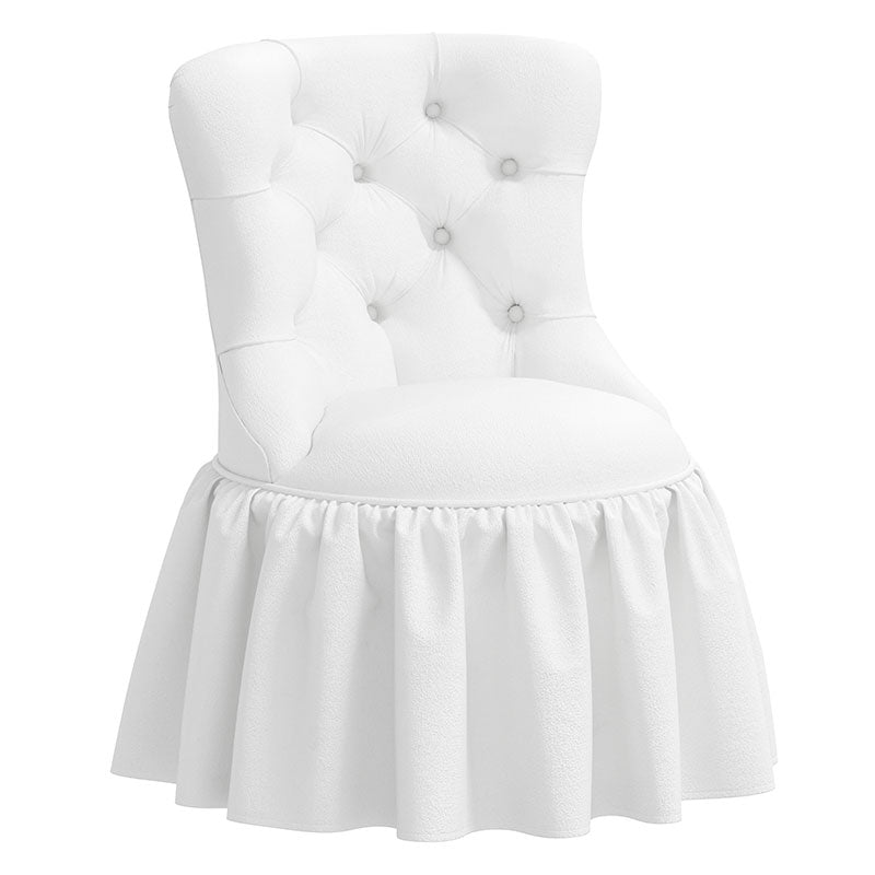 Velvet Ruffle Chair - White