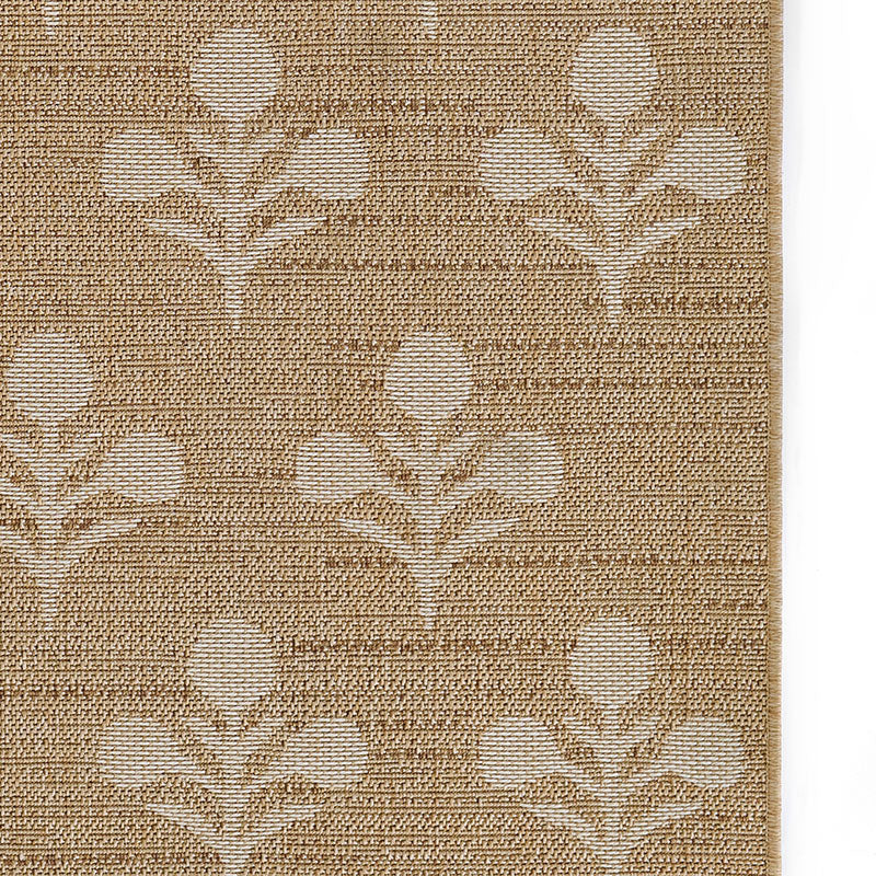 Floral Outdoor Rug -  Beige, 6' 6" x 9'