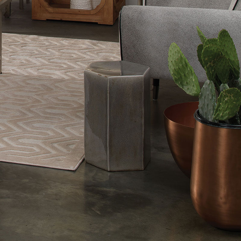 Ceramic Hexagon Side Table - Pistachio
