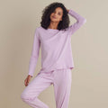 Pima Cotton Women's Jogger Pants Pajama Set - Dusty Pink, XXL