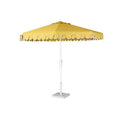 9' Round Double Scallop Outdoor Patio Umbrella, Aluminum with Auto Tilt and Crank Lift - Buttercup