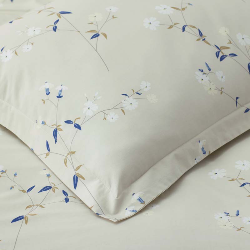 Blossom Trail Garment Washed Cotton Percale Sham - Green Tea, Euro