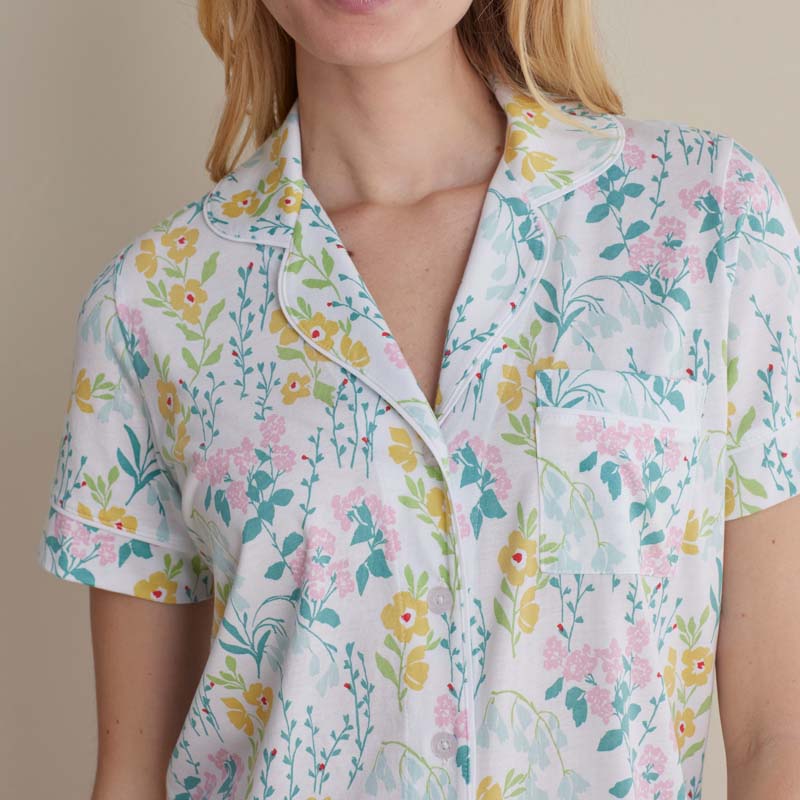 Cotton Modal Women's Shorts Set - Spring Garden, XXL