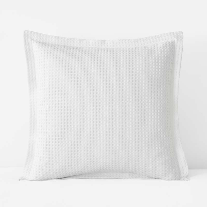 Waffle Sham - White, Euro