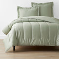 Classic Smooth Sateen Solid Comforter - Light Sage, Full/Queen
