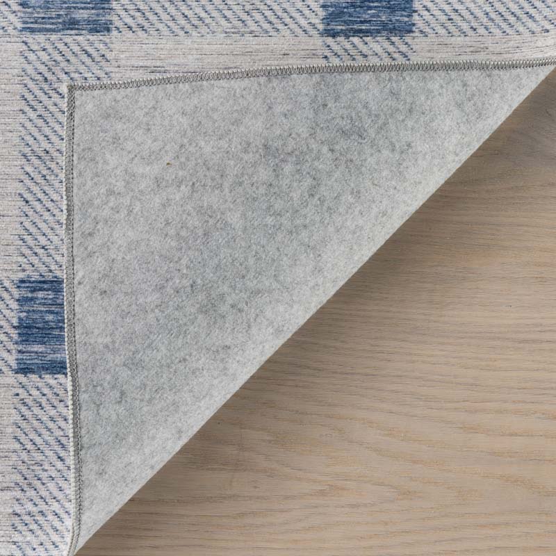 Modern Plaid Washable Rug - Blue, 3' x 5'