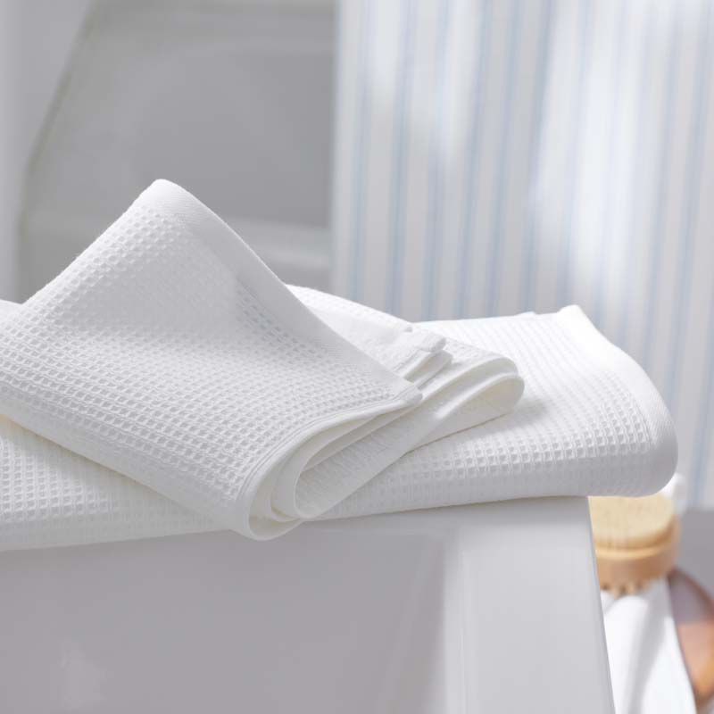 Waffle Bath Towel - White