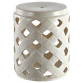 Ceramic Trellis Side Table - Cream
