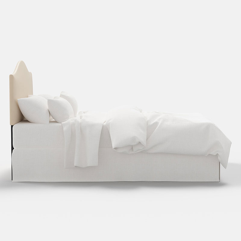 Saddle Velvet Headboard - Pearl, Twin