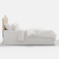 Saddle Velvet Headboard - Pearl, Queen