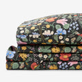 Strawberry Fields Classic Cool Cotton Percale Bed Sheet Set - Black Multi, King