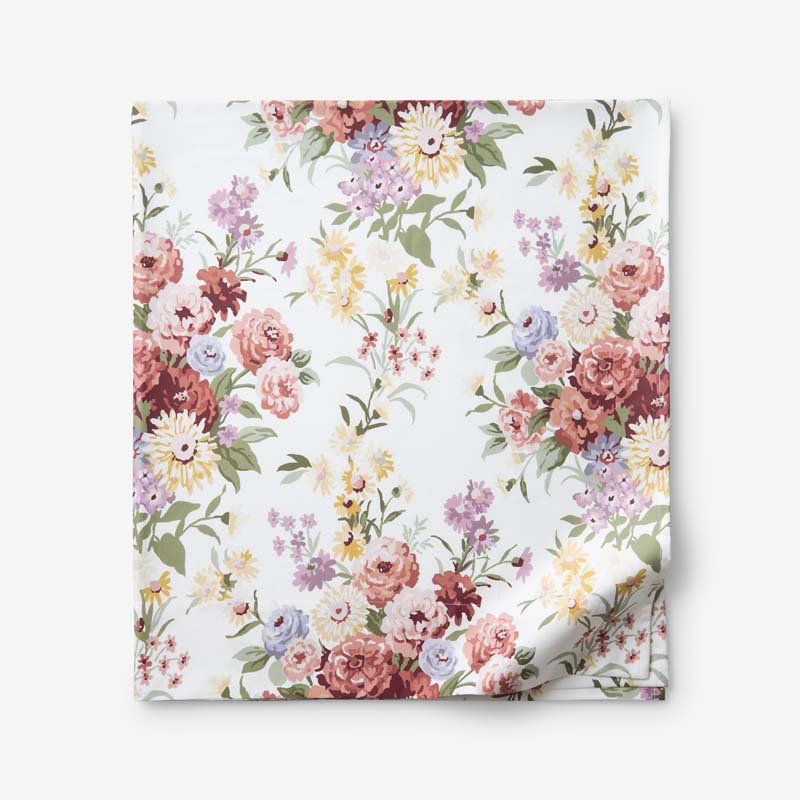 Nature's Bouquet Classic Smooth Sateen Flat Bed Sheet - Cream Multi, Twin/Twin XL