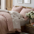 Solid Garment Washed Cotton Percale Bed Sheet Set - Rose, King