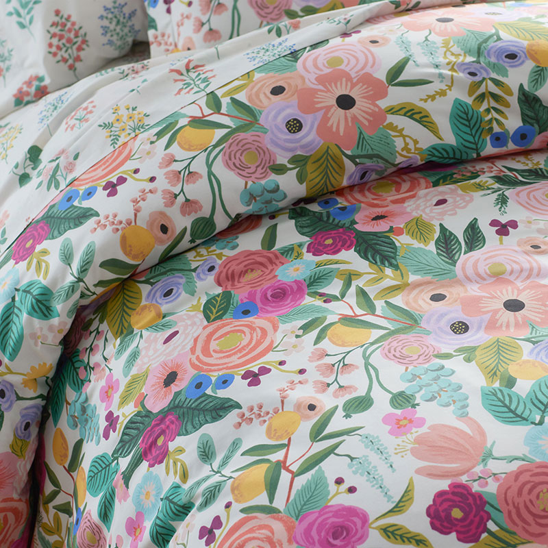 Garden Party Classic Cool Cotton Percale Duvet Cover - Multi, Twin/Twin XL