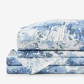 Floral Grove Premium Smooth Wrinkle-Free Sateen Bed Sheet Set - Dusty Blue, Full
