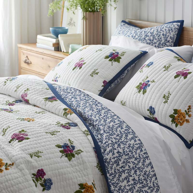Alden Floral Reversible Quilted Sham - Ivory, Standard