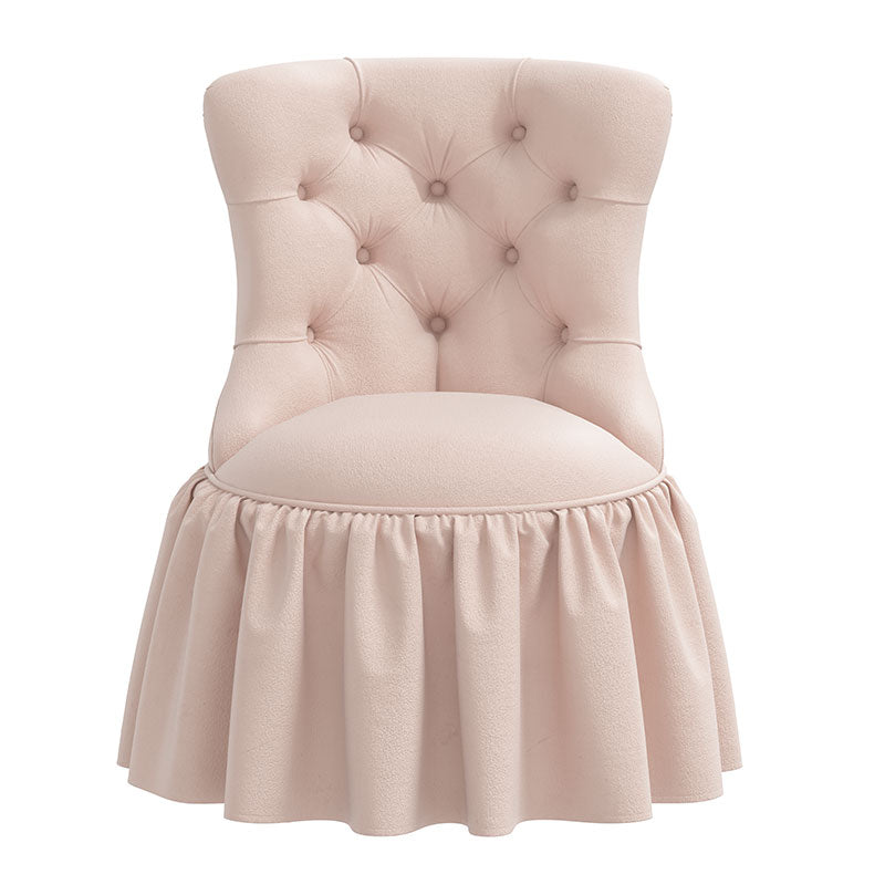 Velvet Ruffle Chair - Blush