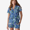 Poplin Women's Shorts Set - Peacock, S