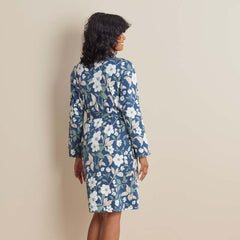 Printed Pima Cotton Women's Kimono Robe - Twilight Blossom, XXL