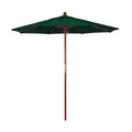 Round Outdoor Patio Umbrella, Wood with Manual Lift - Forest Green, 7.5'