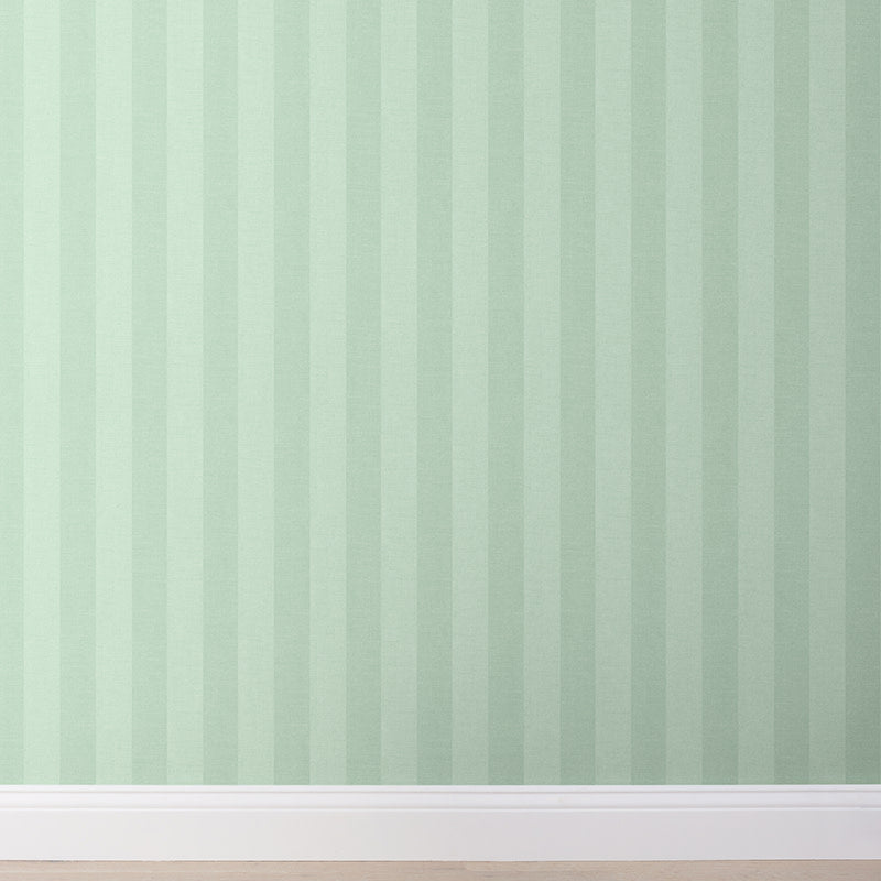 Ava Traditional Wallpaper - Stripe Willow Green, Swatch