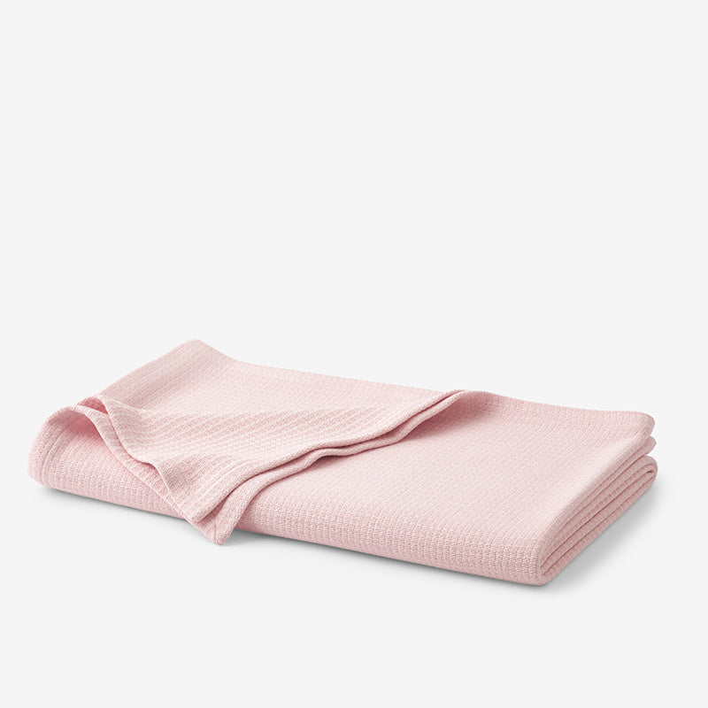 Cotton Weave Blanket - Blush, King/Cal. King