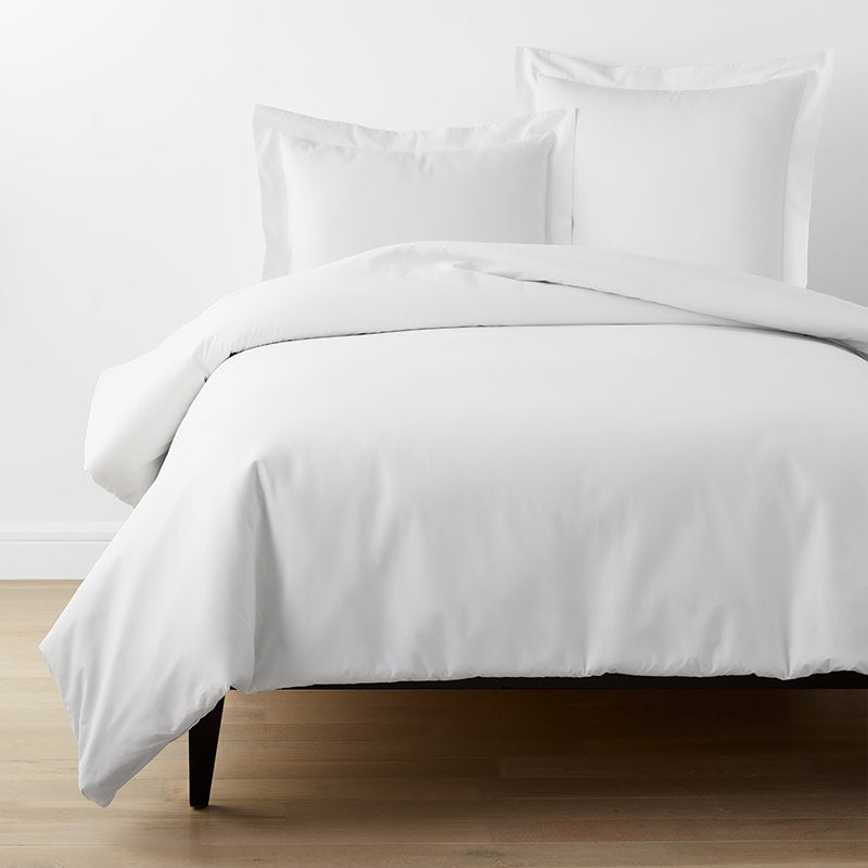 Classic Cool Organic Cotton Percale Solid Duvet Cover - White, Twin