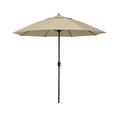 Round Outdoor Patio Umbrella, Aluminum with Auto Tilt Crank - Black Finish, Antique Beige, 7.5'