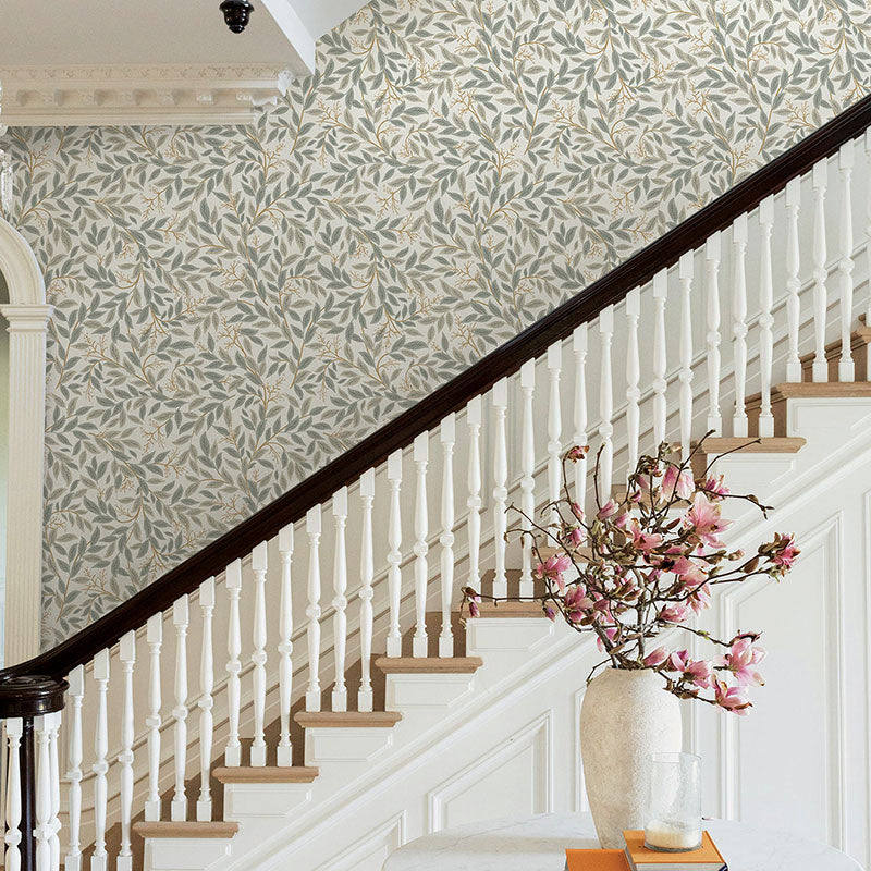 Willowberry Traditional Wallpaper - Linen White, Swatch