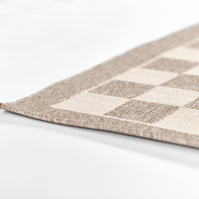 Checkered Outdoor Rug -  Gray, 8' Runner