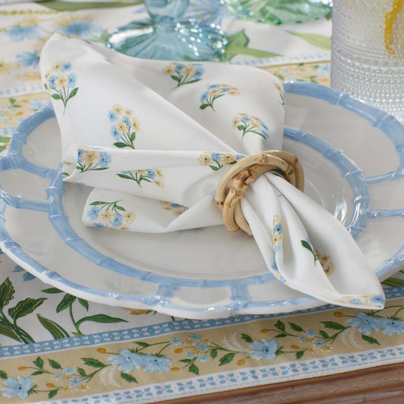 Garden Floral Cotton Napkins, Set of 4 - Gardenia Mist