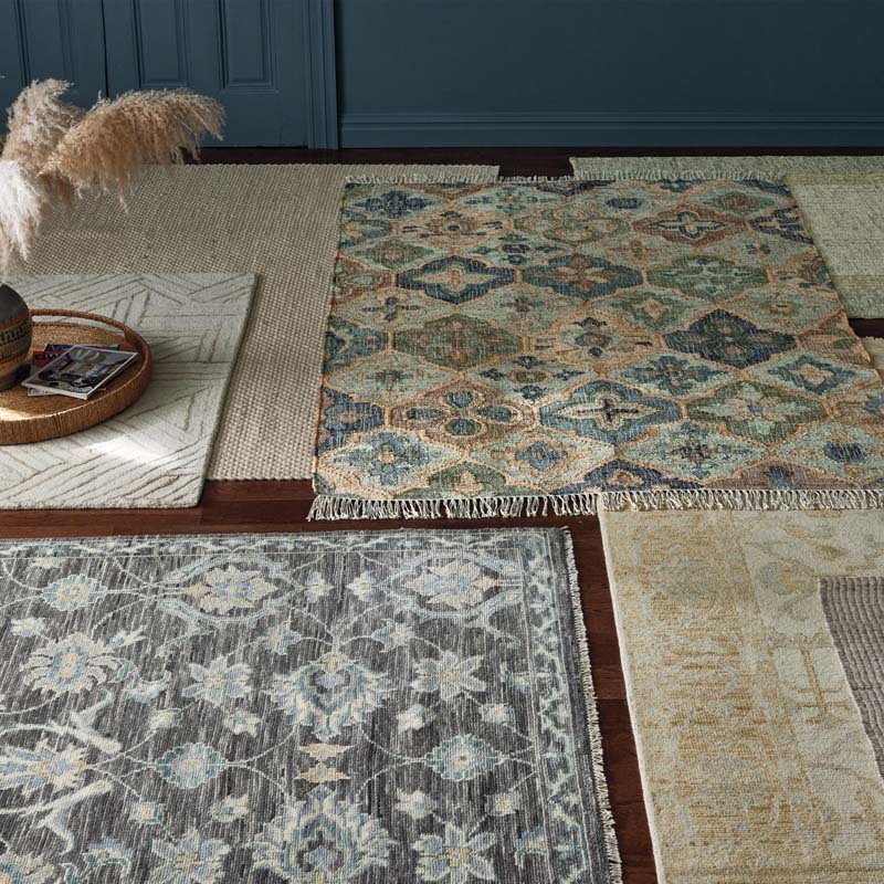 Pali Handwoven Jute Rug - Blue, 8' x 10'