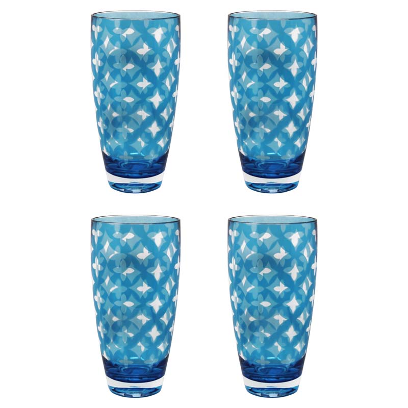 Palazzioi Tumblers, Set of 4 - Teal, Large