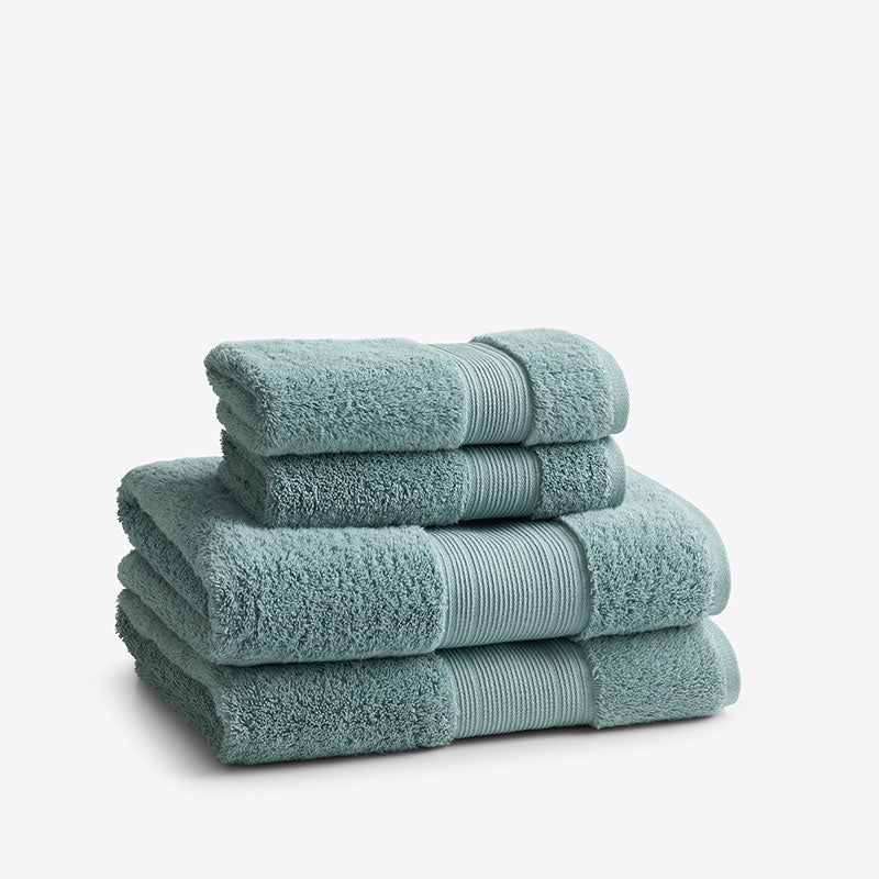 Regal Egyptian Cotton 4-Piece Bath & Hand Towel Set - Spa Green