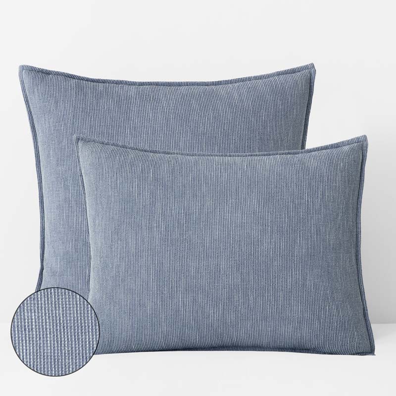 Mini Waffle Sham - Denim Blue, Euro