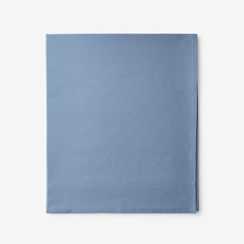 Classic Cool Cotton Percale Flat Bed Sheet - Slate Blue, King