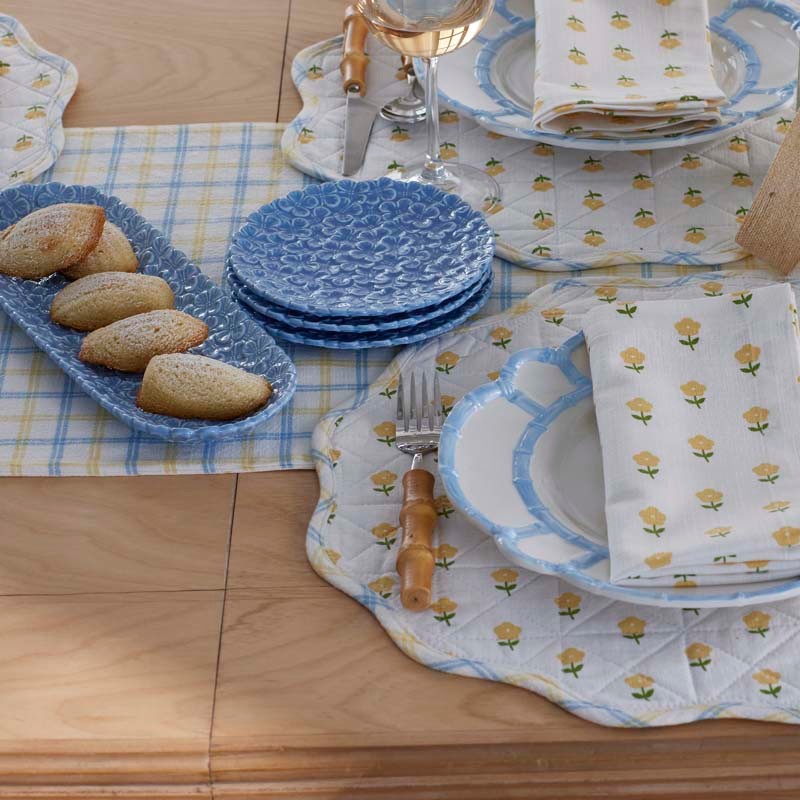 Hydrangea Serving Platters, Set of 2 - Blue