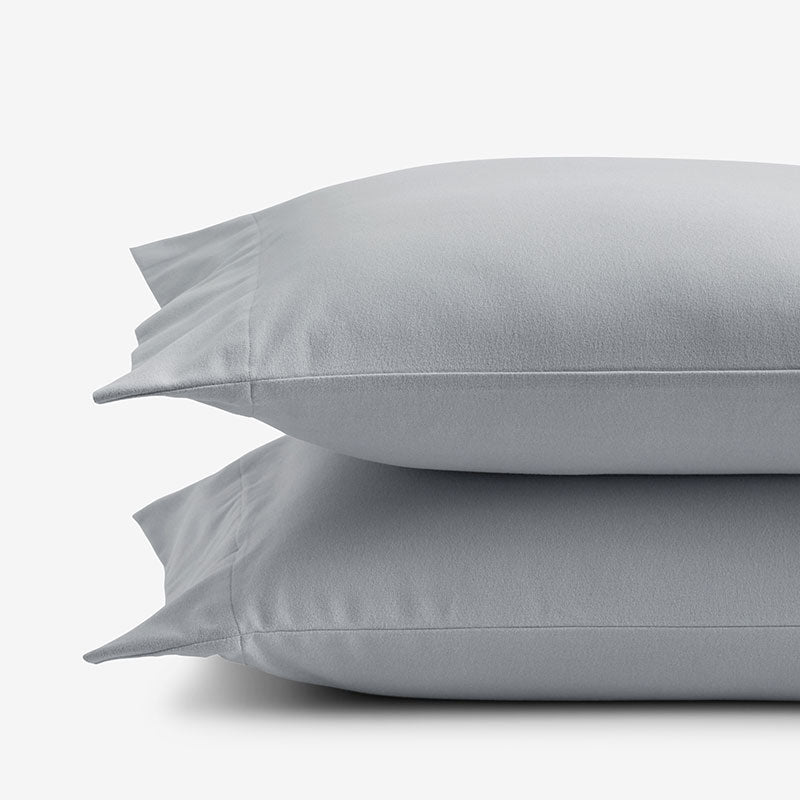 Classic Ultra-Cozy Cotton Velvet Flannel Pillowcase Set - Slate Gray, Standard