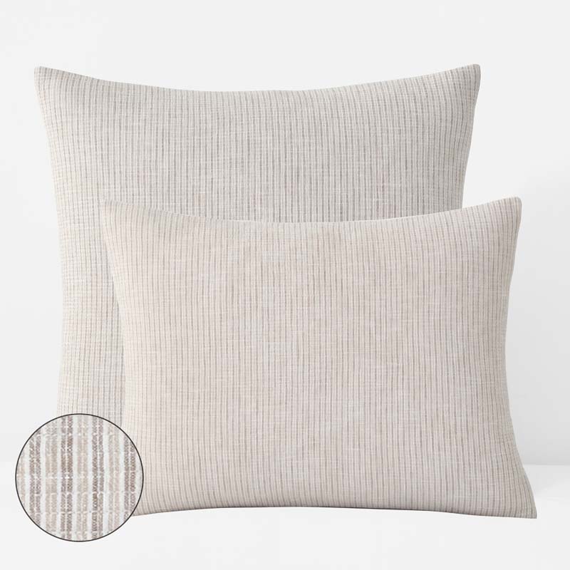 Yarn-Dyed Pencil Stripe Quilted Sham - Taupe, Standard
