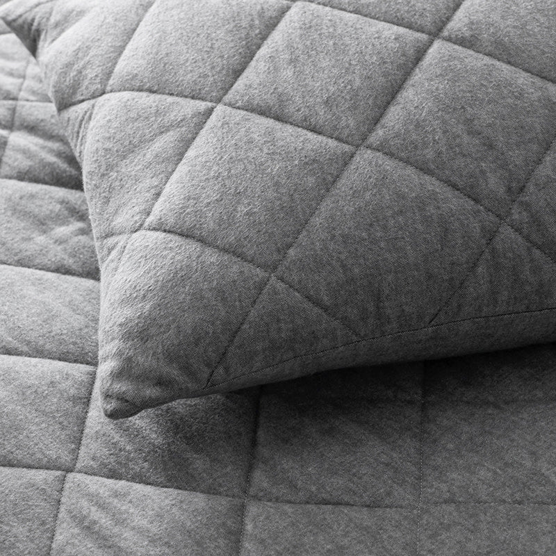 Bromley Premium Ultra-Cozy Cotton Flannel Coverlet - Smoke, Queen