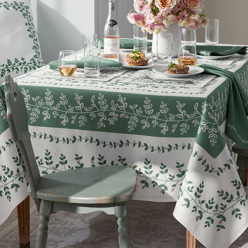 Climbing Vines Tablecloth - Green, 70 in. x 90 in.