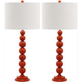 Beaded Table Lamp, Set of 2 - Red