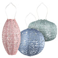 Soji Stella Pastel Solar Lanterns, Set of 3 - Multi