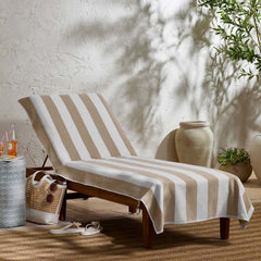 Classic Cabana Stripe Lounge Chair Cover - Taupe